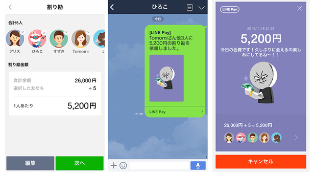 割り勘機能について説明している画像