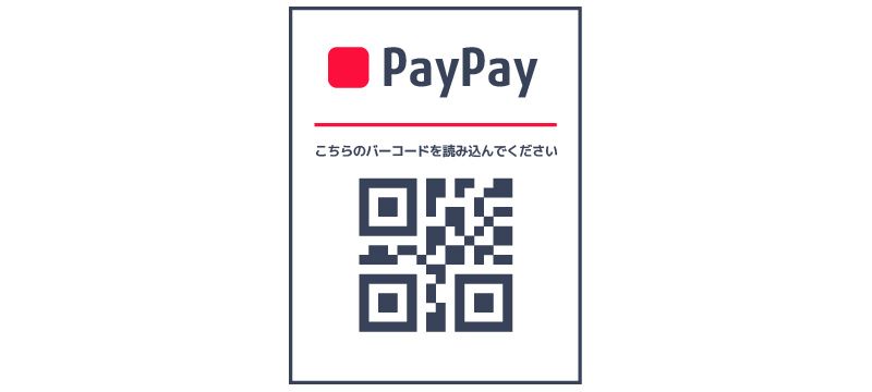 PayPay加盟店店頭に掲示されているQRコードのイラスト