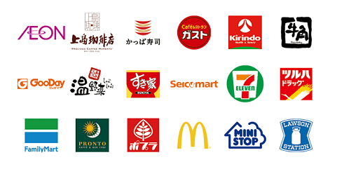 メルペイが使えるお店のマーク一覧
