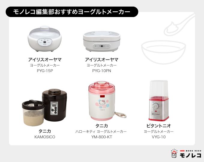 編集部おすすめのヨーグルトメーカー一覧画像