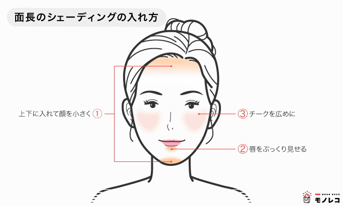 シェーディングの入れ方(面長)の画像
