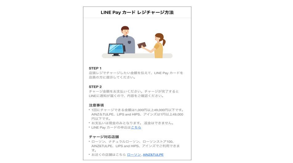 LINE Payカードのチャージ方法