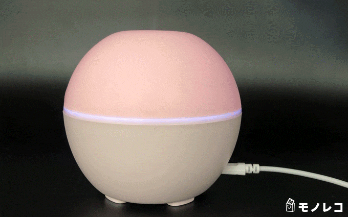 ELECOM(エレコム)USBパーソナル加湿器エクリア ミストHCE-HU03点灯画像