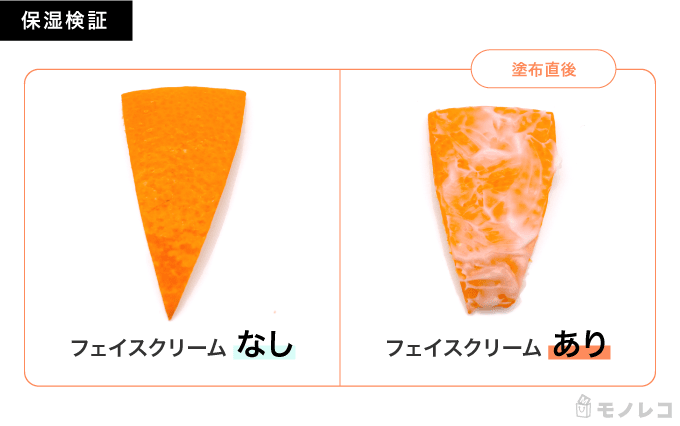 LANCOME(ランコム) ブラン エクスペール ビューティースキントーン クリームをみかんの皮に塗った直後の画像