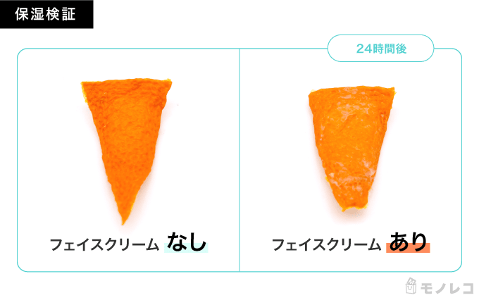 LANCOME(ランコム) ブラン エクスペール ビューティースキントーン クリームをみかんの皮に塗った24時間後の画像