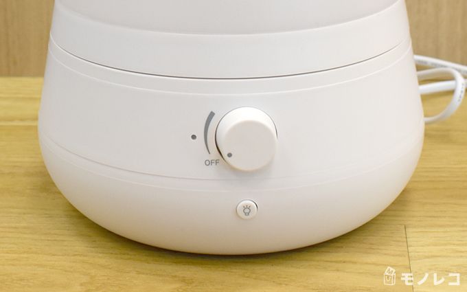 ±0(プラスマイナスゼロ)超音波式加湿器XQE-C011の加湿器のダイヤル部分の画像
