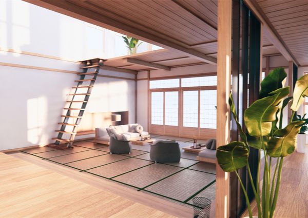 座椅子がある和室のインテリアの画像