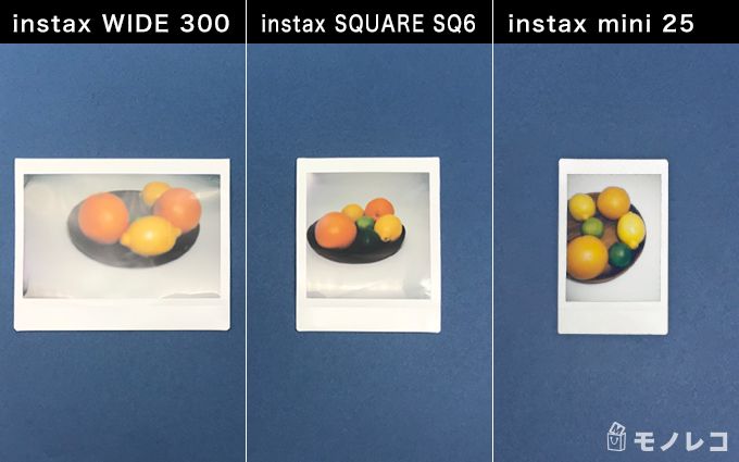 フィルムサイズの比較画像
