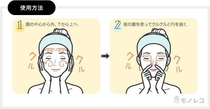 クレンジングの馴染ませ方がわかるイラスト
