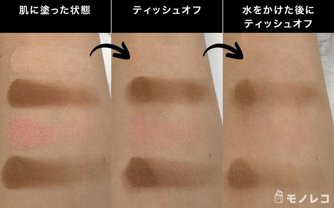 ビオモイスチュアシャドーの崩れやすさの検証画像