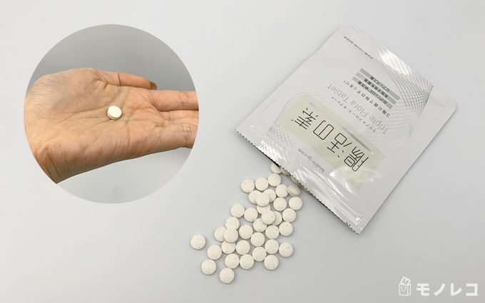 腸活の素のパッケージと手に乗せた写真