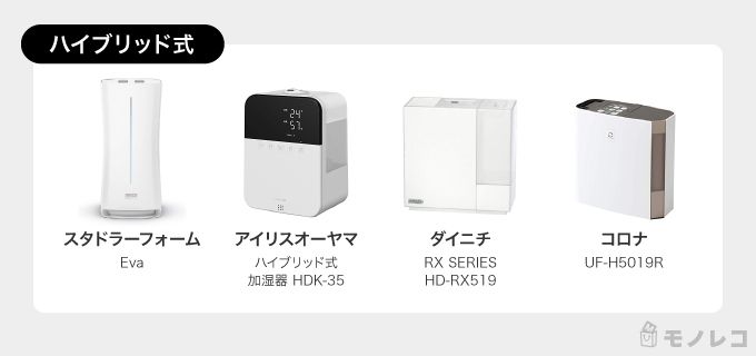 ハイブリッド式のおすすめ加湿器の一覧画像